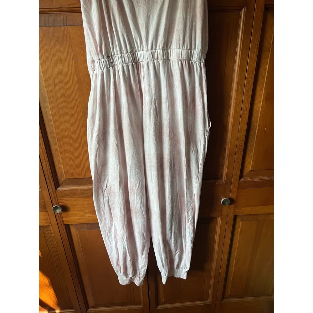World Market Women's Summer Jumpsuit Sleeveless Square Neck White Pink Free Size - Picture 10 of 11